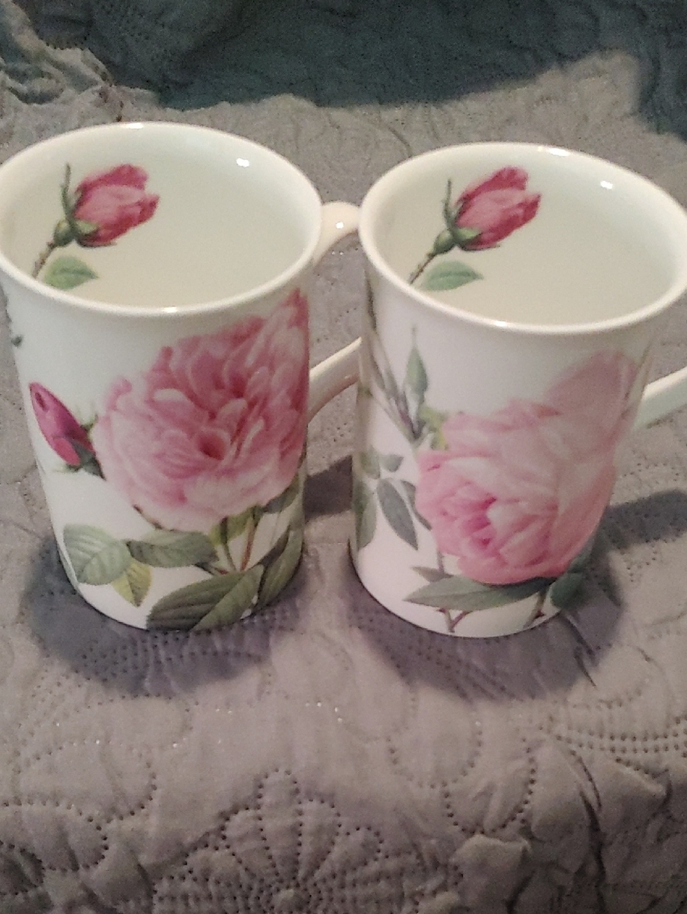 Roy Kirkham Pink Rose Floral Mug - Set of 2